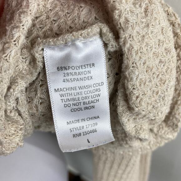 Mix by 41 Hawthorn Neutral Tan Knit Cocoon Cardigan Sweater Large - Picture 8 of 8